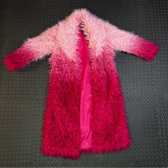 Pink Ombre Faux Fur Coat - Picture 8 of 11